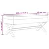 vidaXL Hocker mit Stauraum Schwarz 110x45x49 cm Samt