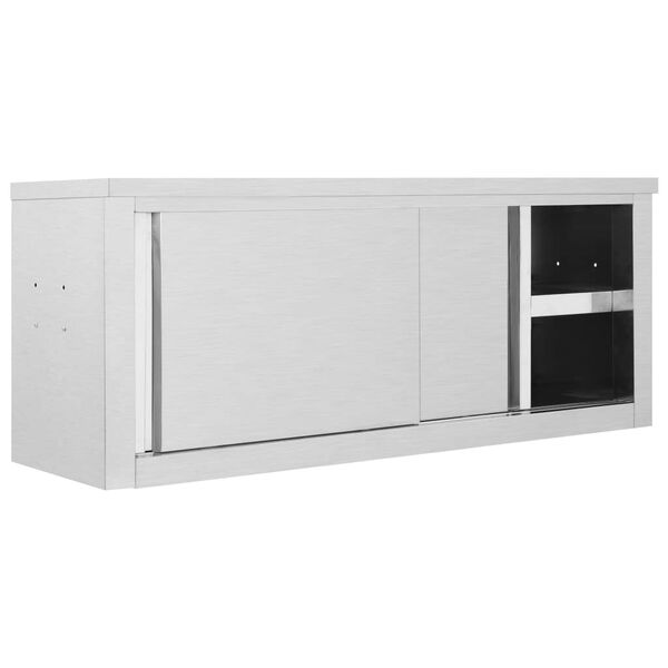 vidaXL Wandh&auml;ngeschrank mit Schiebet&uuml;ren 120&times;40&times;50 cm Edelstahl