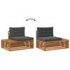 vidaXL Outdoor-Sofagarnitur mit Kissen 4 St&uuml;ck Natur und Anthrazit