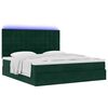 vidaXL Ottoman-Bett mit Matratzen & LEDs Dunkelgr&uuml;n 160x200 cm Samt