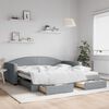 vidaXL Tagesbett Ausziehbar mit Schubladen Hellgrau 100x200 cm Stoff