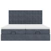 vidaXL Ottoman-Bett mit Matratzen Dunkelgrau 200x200 cm Samt