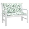 vidaXL Gartenbank-Auflagen 2 Stk. Blattmuster 100x50x7 cm Stoff