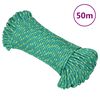 vidaXL Bootsseil Gr&uuml;n 3 mm 50 m Polypropylen