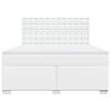 vidaXL Boxspringbett mit Matratze Wei&szlig; 180x200 cm Kunstleder