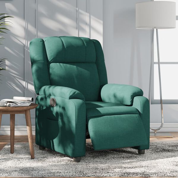 vidaXL Relaxsessel Elektrisch Dunkelgr&uuml;n Stoff