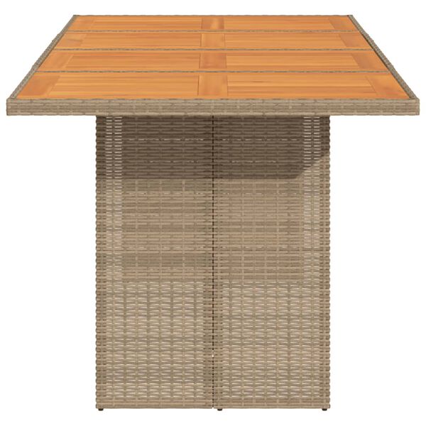 vidaXL Gartentisch mit Akazienholz-Platte 190x80x74 cm Poly Rattan