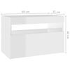 vidaXL Nachttisch mit LED-Leuchten Hochglanz-Wei&szlig; 60x35x40 cm