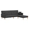 vidaXL Schlafsofa 2-Sitzer mit Fu&szlig;hocker Dunkelgrau Stoff