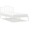 vidaXL Bettgestell mit Kopfteil Metall Wei&szlig; 107x203 cm