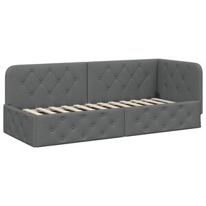 vidaXL Eckbettgestell Dunkelgrau 80 x 200 cm Stoff