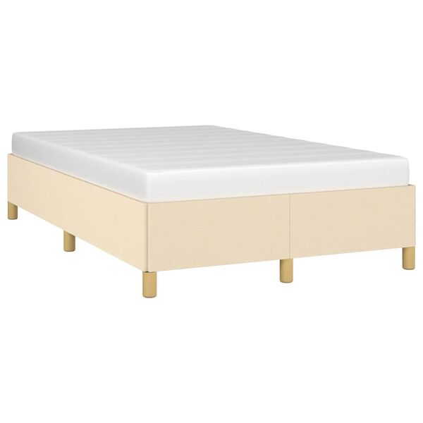 vidaXL Bettgestell ohne Matratze Creme 120x190 cm Stoff