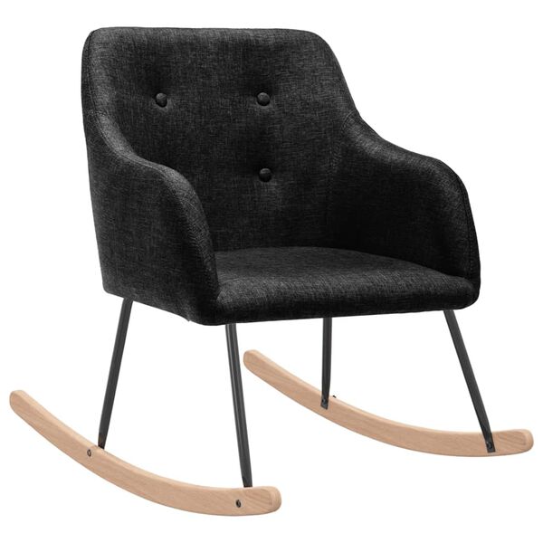 vidaXL Schaukelstuhl Schwarz Stoff