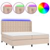 vidaXL Boxspringbett mit Matratze & LED Cappuccino-Braun 200x200cm