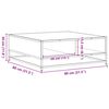vidaXL Couchtisch Braun Eichen-Optik 80x80x30 cm Holzwerkstoff Metall