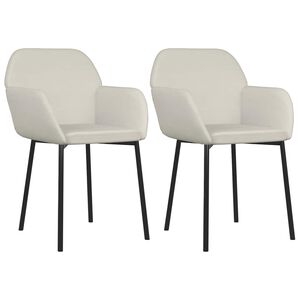 vidaXL Esszimmerst&uuml;hle 2 Stk. Creme Samt