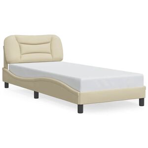 vidaXL Bettgestell ohne Matratze "Hvar" Creme 80x200 cm Stoff