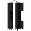 vidaXL Badezimmerschrank mit T&uuml;r Schwarz Eichen-Optik 30 x 30 x 190 cm