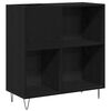 vidaXL Schallplattenschrank Schwarz Eichen-Optik 85 x 38 x 89 cm