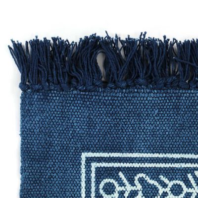 vidaXL Kelim-Teppich Baumwolle 160x230 cm mit Muster Blau