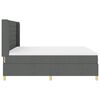 vidaXL Boxspringbett mit Matratze Dunkelgrau 180 x 200 cm Stoff