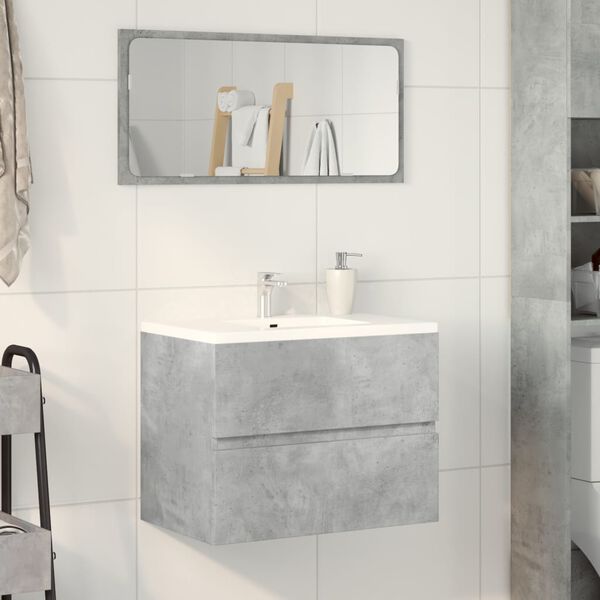 vidaXL Badschrank Betongrau 60x38,5x45 cm Holzwerkstoff