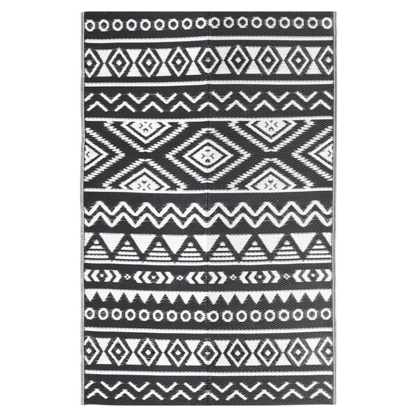 vidaXL Outdoor-Teppich ARAKIL Schwarz 140x200 cm PP