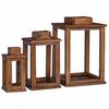 vidaXL Laterne 3 stk. Natur 30 x 30 x 44 cm Mahagoni Holz