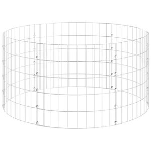 vidaXL Gabionen-S&auml;ule Rund Verzinkter Stahl &Oslash;100x50 cm