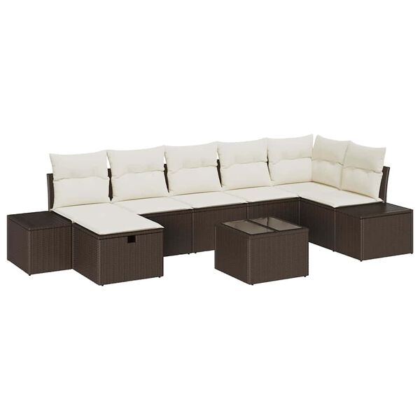 vidaXL Sofa Set mit Kissen 8 pcs Poly-Rattan