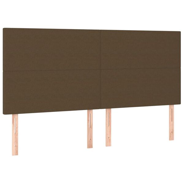 vidaXL LED Kopfteil Dunkelbraun 200x5x118/128 cm Stoff