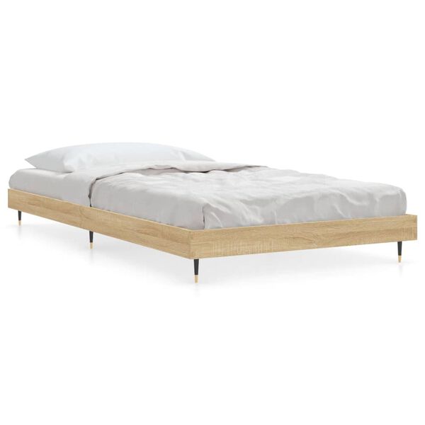 vidaXL Bettgestell ohne Matratze Sonoma-Eiche 100x200 cm Holzwerkstoff