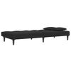 vidaXL Schlafsofa 2-Sitzer mit Fu&szlig;hocker Schwarz Samt