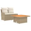 vidaXL Garten Armlehnen Sofa mit Klapptisch 2 St&uuml;ck Beige und Creme