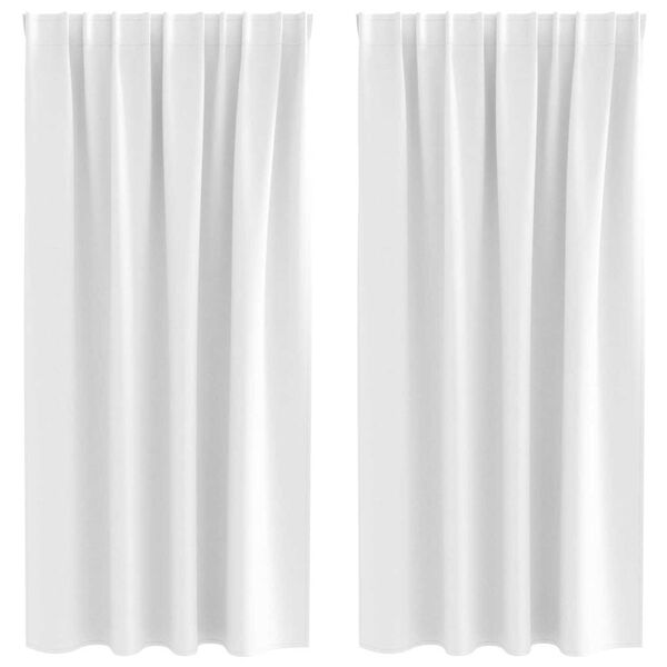 vidaXL Verdunkelungs-Vorh&auml;nge mit Ringen 2 pcs Hellwei&szlig; 175 x 140 cm
