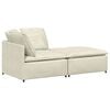 vidaXL Modulares Sofa mit Fu&szlig;hocker Kissen Samt Cream