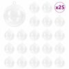 vidaXL Weihnachtskugel-Set 25 Stk. Transparent &Oslash; 8 cm Kunststoff LEDs