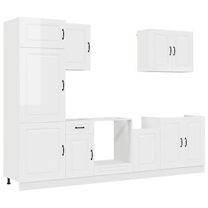 vidaXL 7-tlg. K&uuml;chenschrank-Set Kalmar Hochglanz-Wei&szlig; Holzwerkstoff
