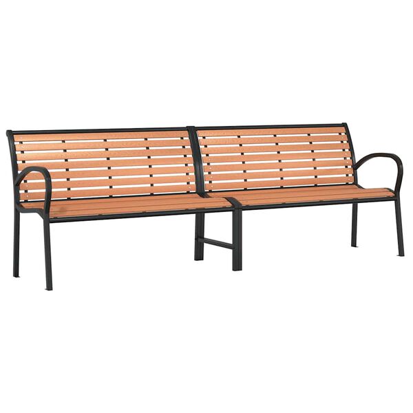 vidaXL Gartenbank Braun 231 cm Holz & Pulverbeschichteter Stahl