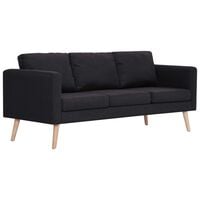 vidaXL 3-Sitzer-Sofa Stoff Schwarz