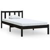vidaXL Massivholzbett Schwarz Kiefer 90x200 cm