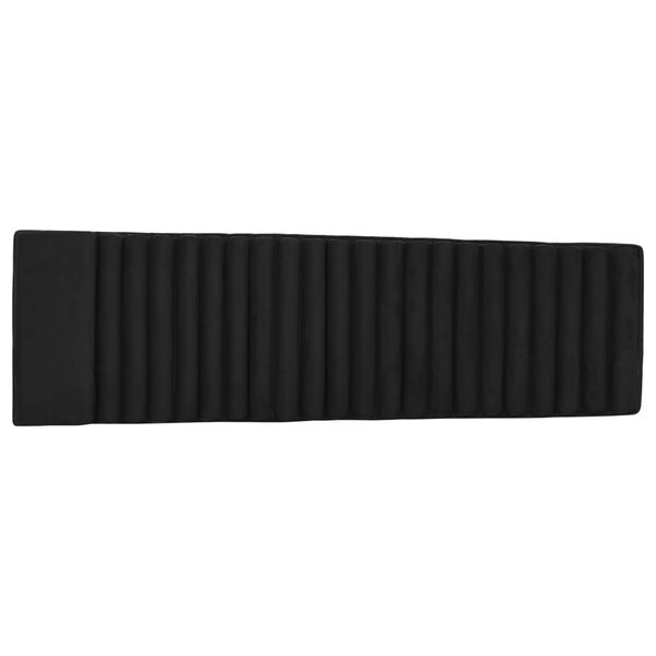 vidaXL Sonnenliegen-Auflage Schwarz Veloursleder