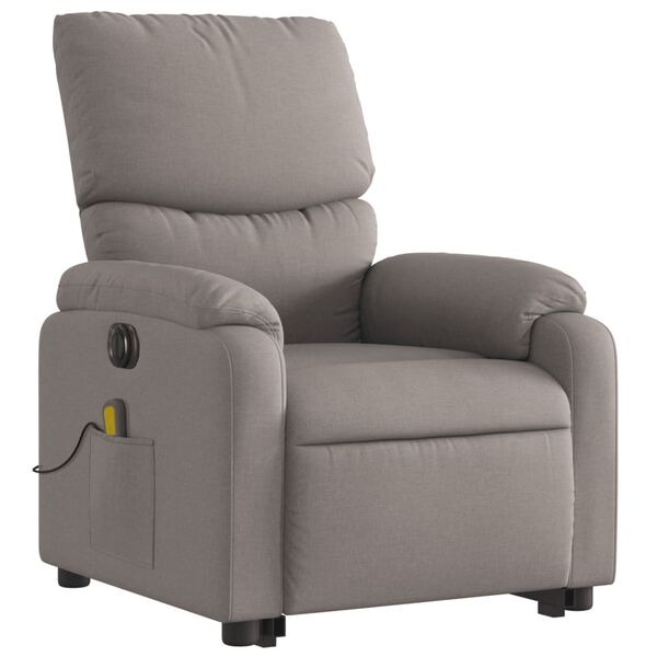vidaXL Elektrischer Massagesessel mit Aufstehhilfe Taupe Stoff