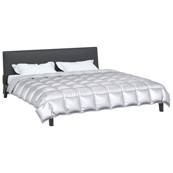 vidaXL Winterbettdecke Silber 200 x 240 cm Satin und Mikrofaser