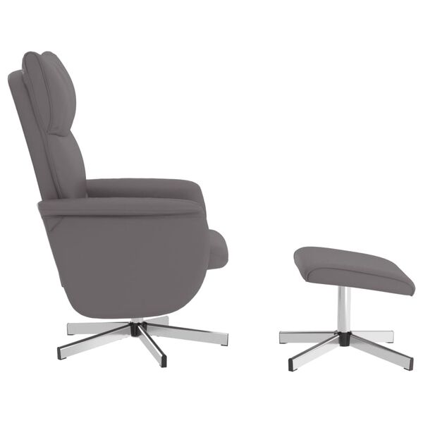 vidaXL Relaxsessel mit Fu&szlig;hocker Grau Kunstleder