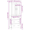 vidaXL Highboard Braun Eichen-Optik 69,5x34x180 cm Holzwerkstoff