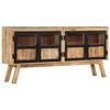 vidaXL Sideboard Braun und Schwarz 160x30x76 cm Massivholz Mango