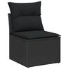 vidaXL Sofa Set mit Kissen mit Speicher 8 pcs Schwarz Poly-Rattan