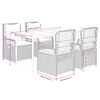vidaXL 5-tlg. Garten-Essgruppe mit Kissen Schwarz Poly Rattan