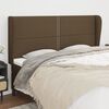 vidaXL Kopfteil mit Ohren Dunkelbraun 183x23x118/128 cm Stoff